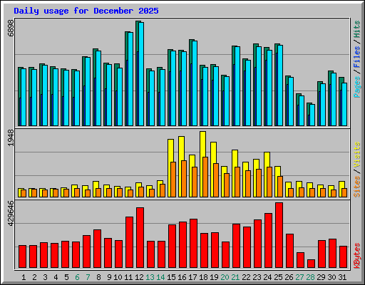 Daily usage for December 2025
