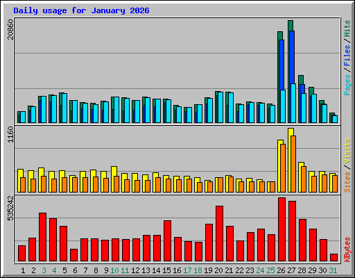 Daily usage for January 2026