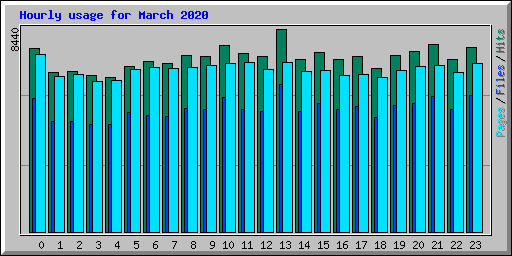 Hourly usage for March 2020