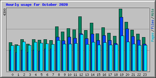 Hourly usage for October 2020