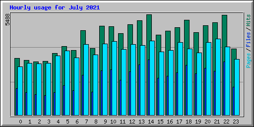 Hourly usage for July 2021